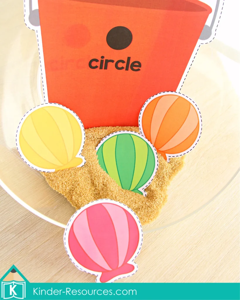 Preschool Summer Center Activities. Bucket and Shells Shape Sorting Activity