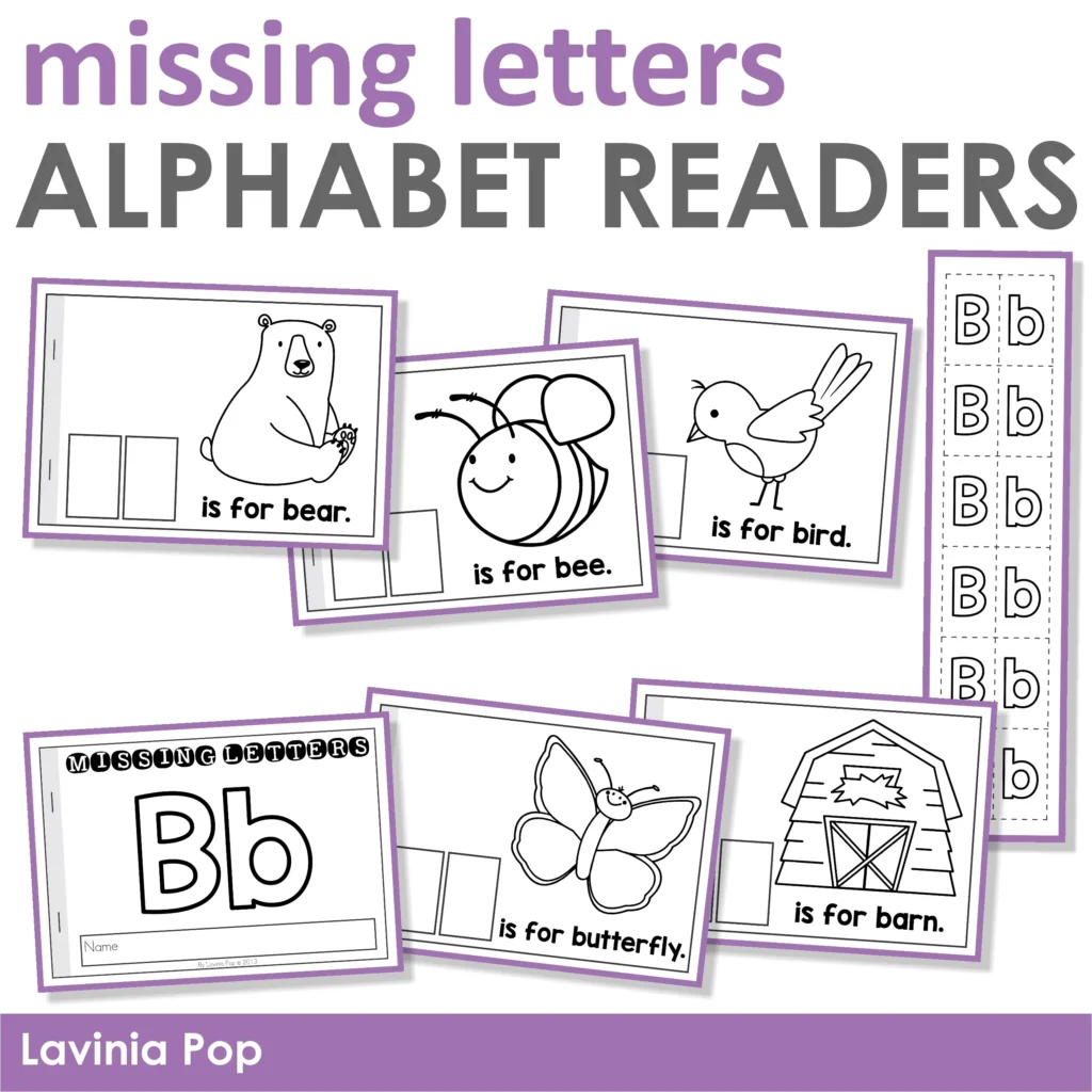 Beginning Sounds Missing Letters | A cut and paste reader help with letter recognition