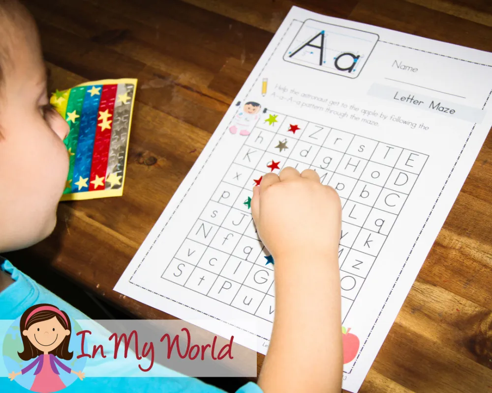 Preschool Letter A. Alphabet Maze