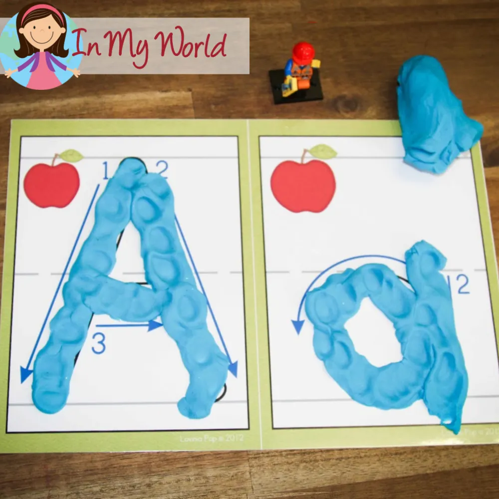 Preschool Letter A. Printable Alphabet Play Dough Mat upper and lower case letters