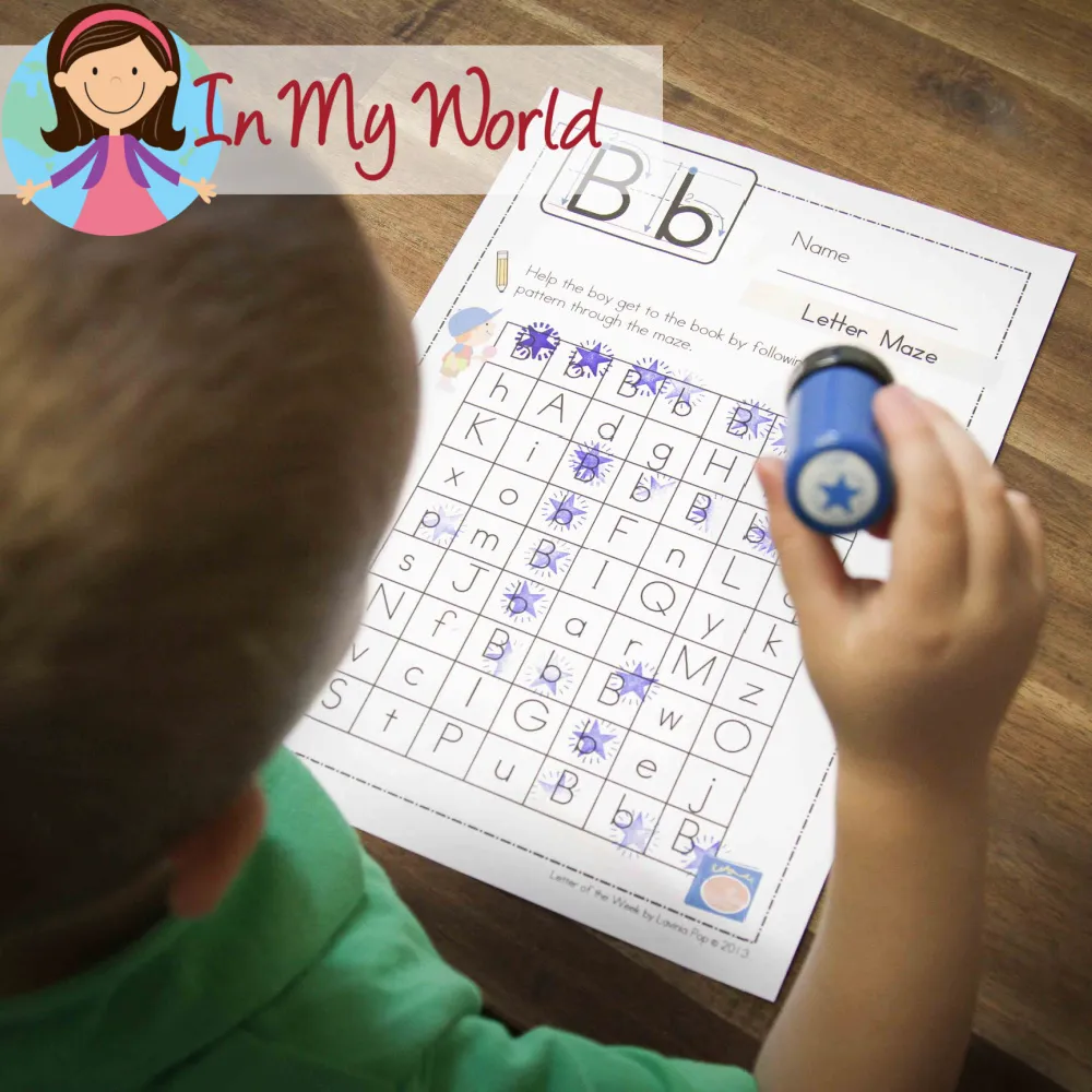 Preschool Letter B. Upper and Lower Case Maze