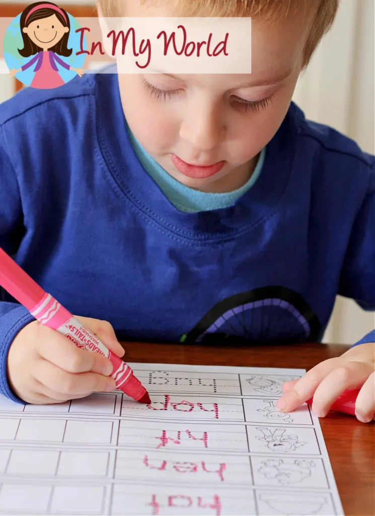 Preschool Letter H Printables. CVC worksheet cut paste