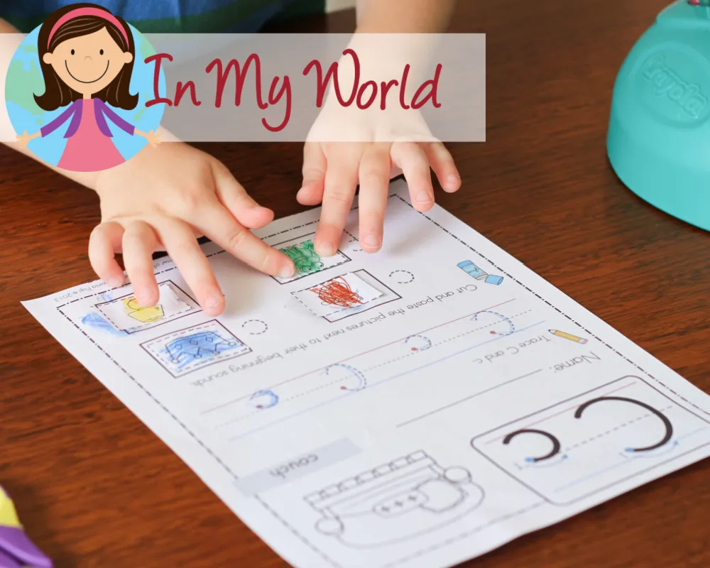 Preschool Letter of the Week C. Beginning sounds cut paste worksheet