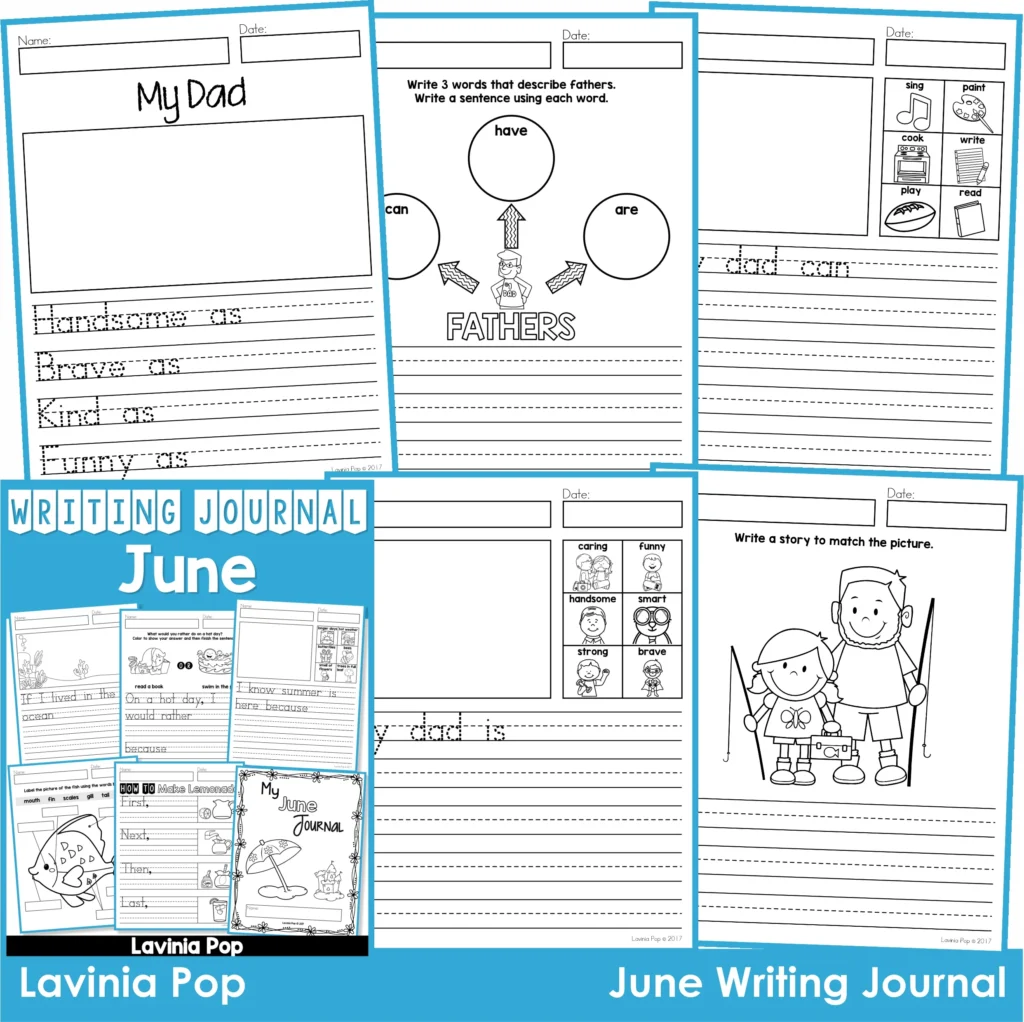 June Writing Journal Prompts. Includes a variety of text types: writing lists, labelling, procedures, opinion pieces, narrative text, letters and acrostic poems.