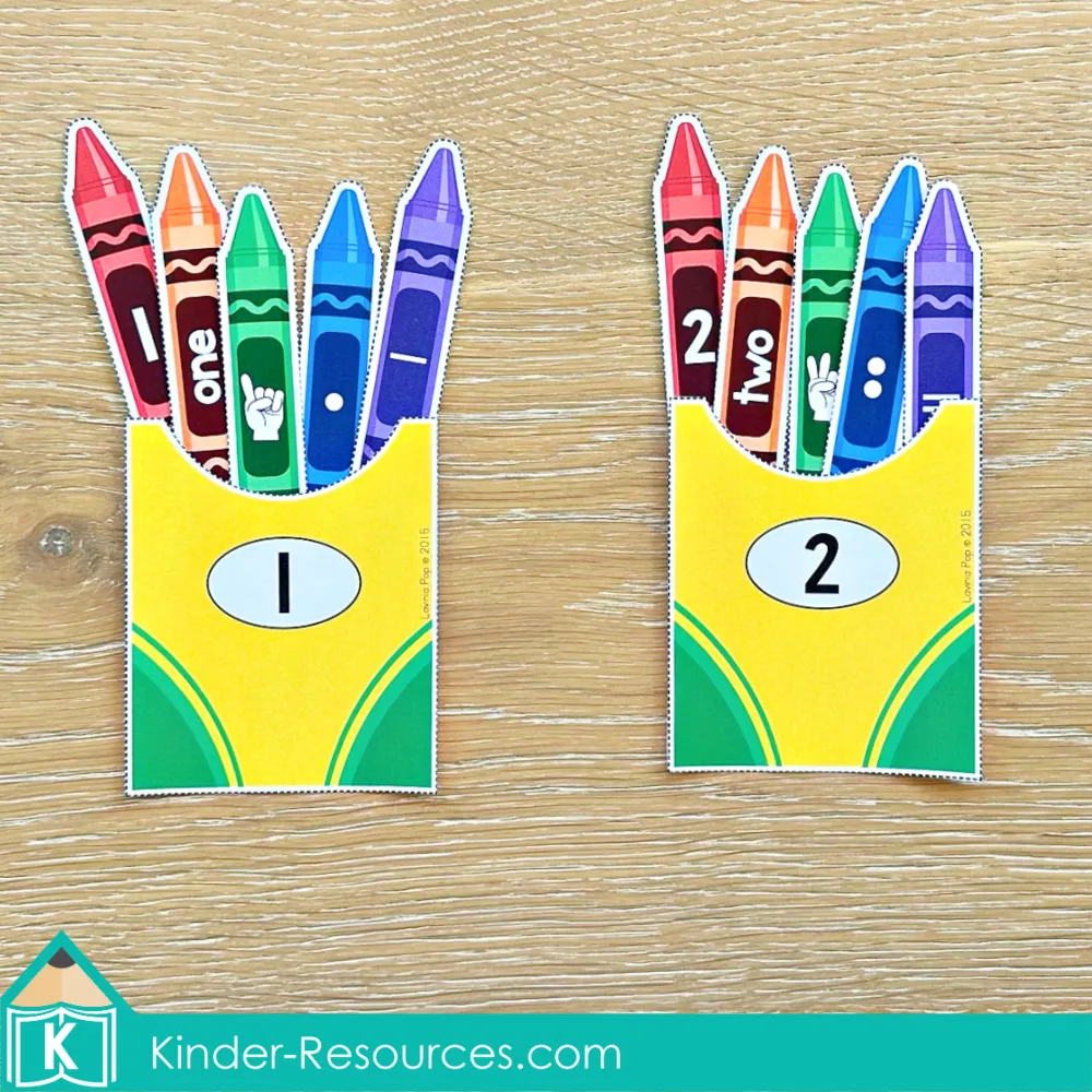 Back to School Preschool Center Activities. Crayon Number Sort Activity