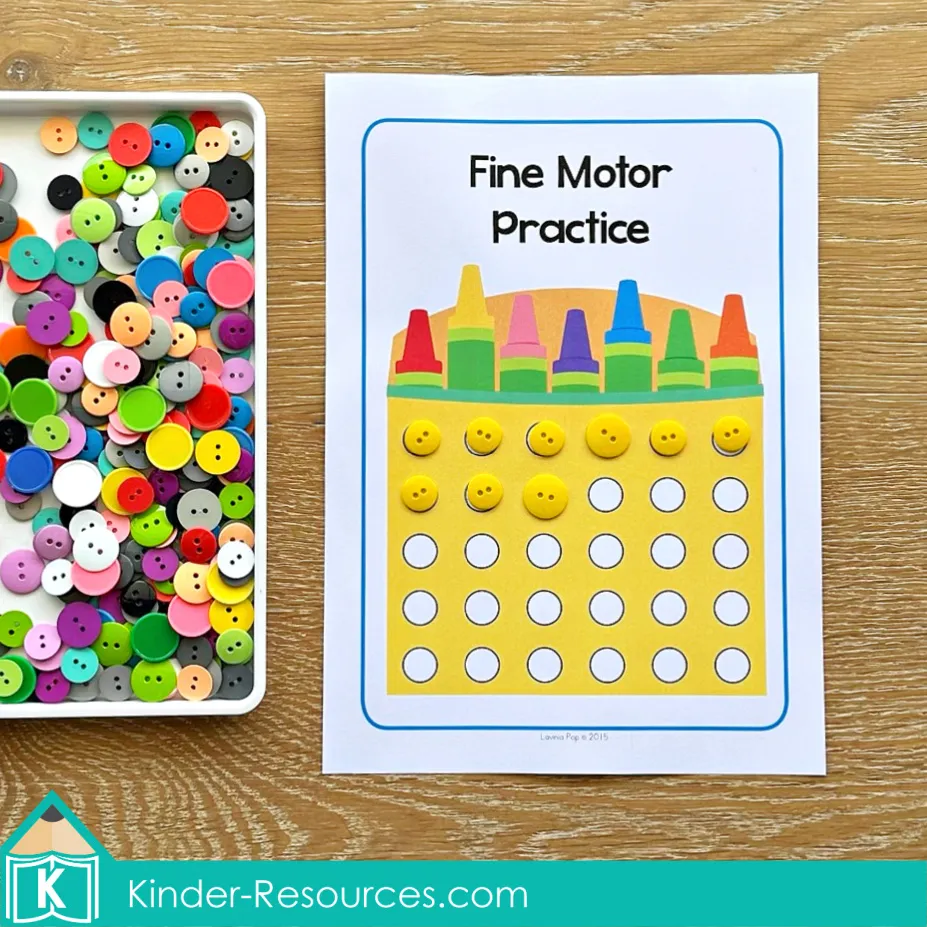 Back to School Preschool Centers Activities | Fine motor practice mat | Download FREE printable activities