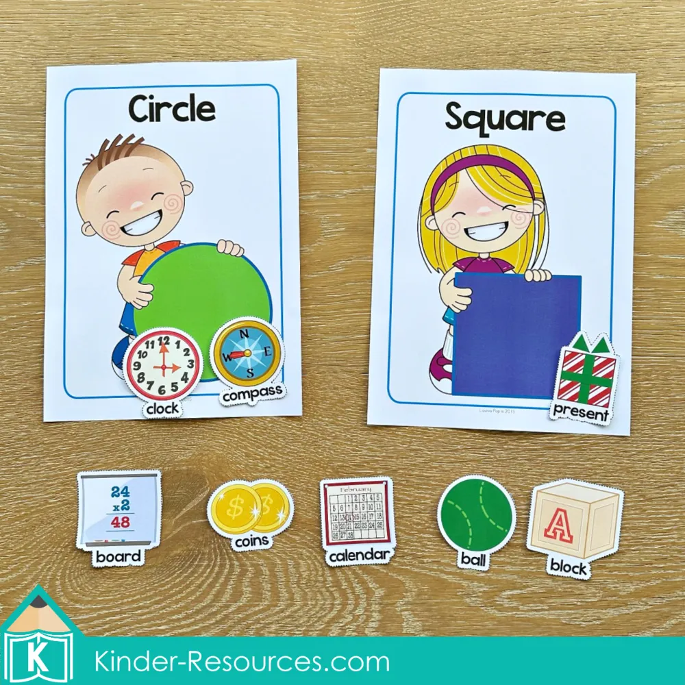 Back to School Preschool Centers Activities | Shape sorting mats | Real life objects with labels | Download FREE printable activities
