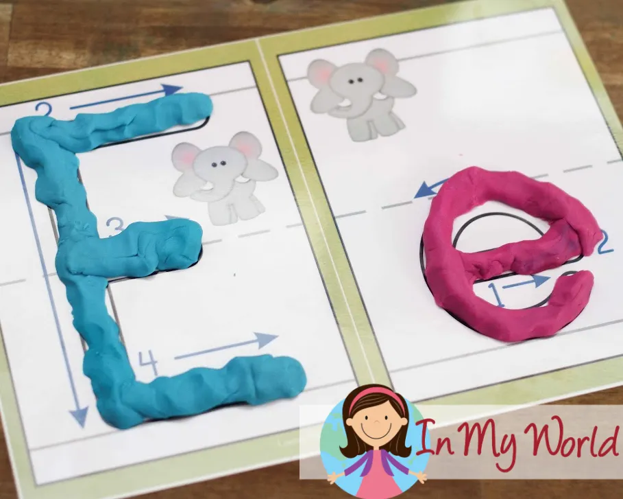 Preschool Letter of the Week E Alphabet Printables. Alphabet Play Dough Mat