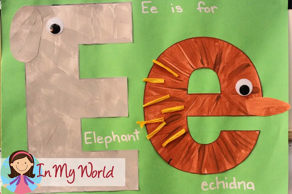 Preschool Letter of the Week E Alphabet Printables. Craft Finished
