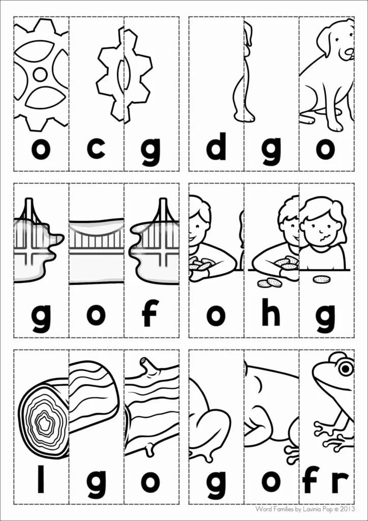 CVC Word Family Picture Scrambles FREE SAMPLER | CVC Picture Scrambles Cut and Paste Word Families