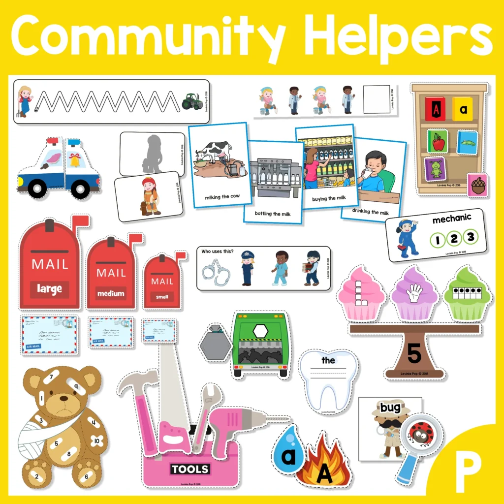 Community Helpers Center Activities for Preschool | 16 Printable Activities