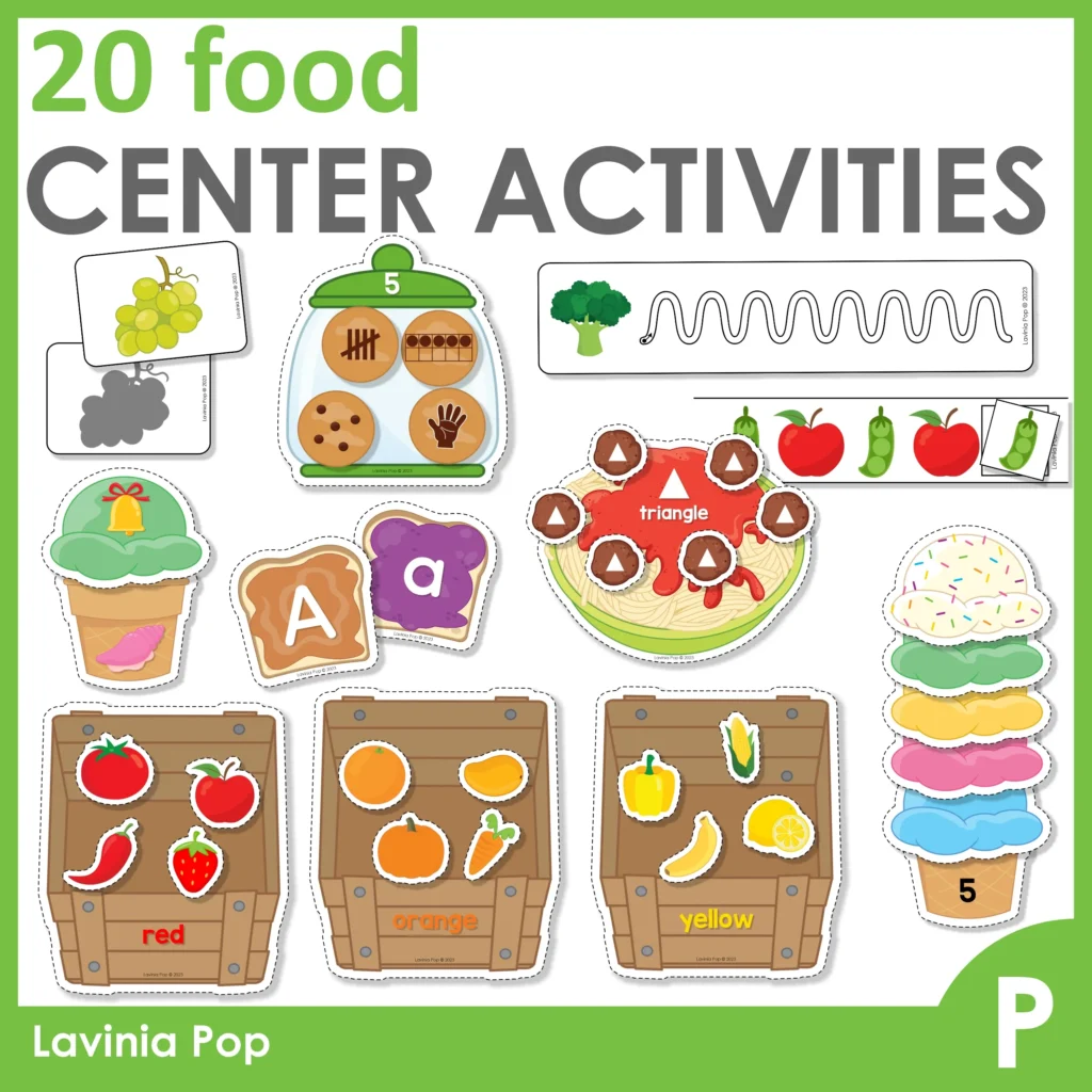 Food Center Activities for Preschool | 20 Printable Activities