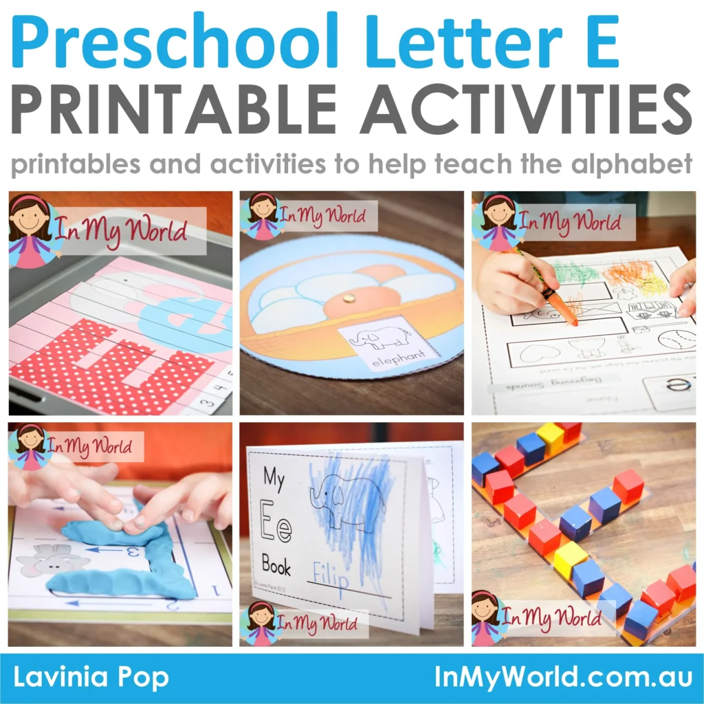 Preschool Letter E | Free hands-on printable activities