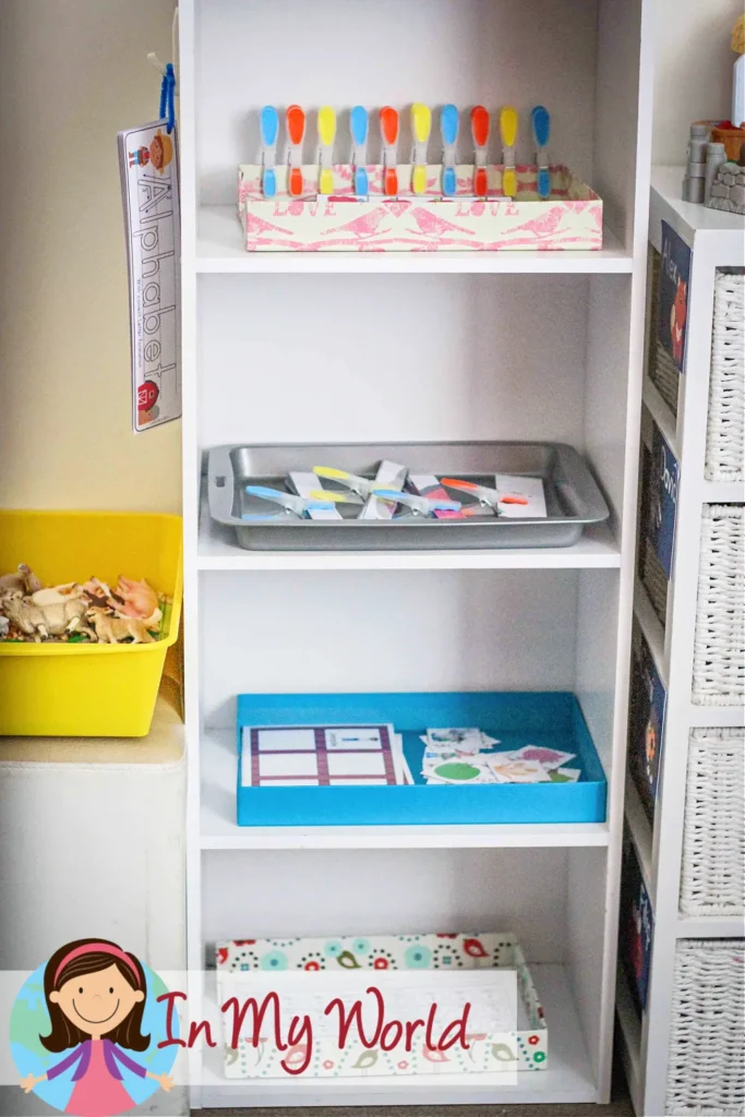 Farm Preschool and Kindergarten Center Activities. Trays set up