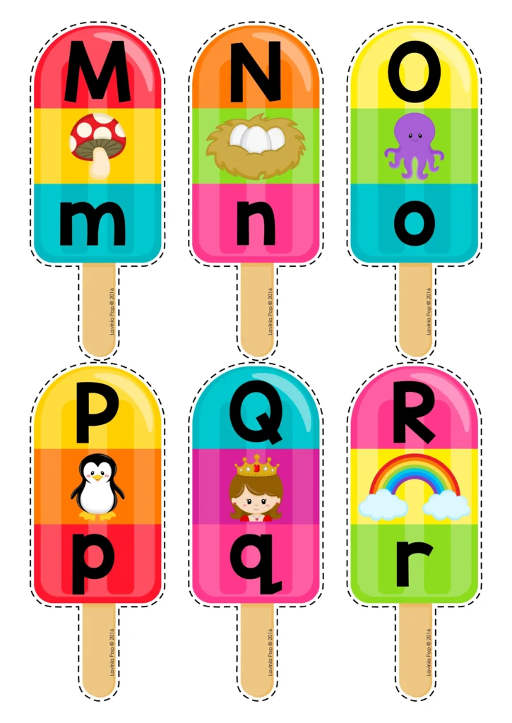 FREE Popsicle Alphabet and Beginning Sounds Matching Activity for Preschool and Kindergarten | Summer Printable Resource by Lavinia Pop