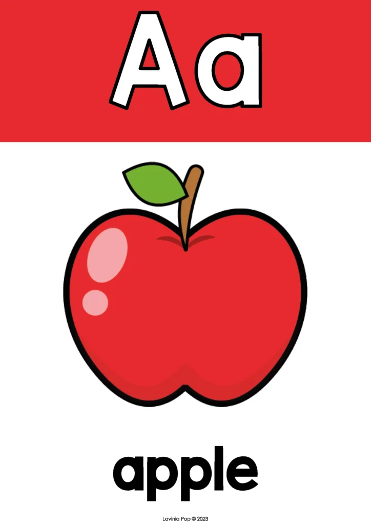 Letter A Alphabet Poster | Free printable poster for preschoolers learning letter recognition and sound for letter A. Perfect for classroom alphabet wall displays or homeschool routines.