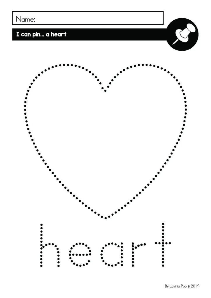 Pokey Pin Fine Motor Picture | Pokey pin activity for building finger strength in preschool and kindergarten. Kids use push pins to follow simple picture outlines. Free printables included.