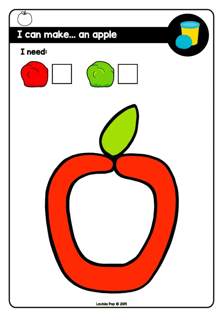 Playdough Fine Motor Pictures | Playdough mats for preschoolers to roll dough and shape onto image outlines. These August fine motor activities come with free printables on the page.