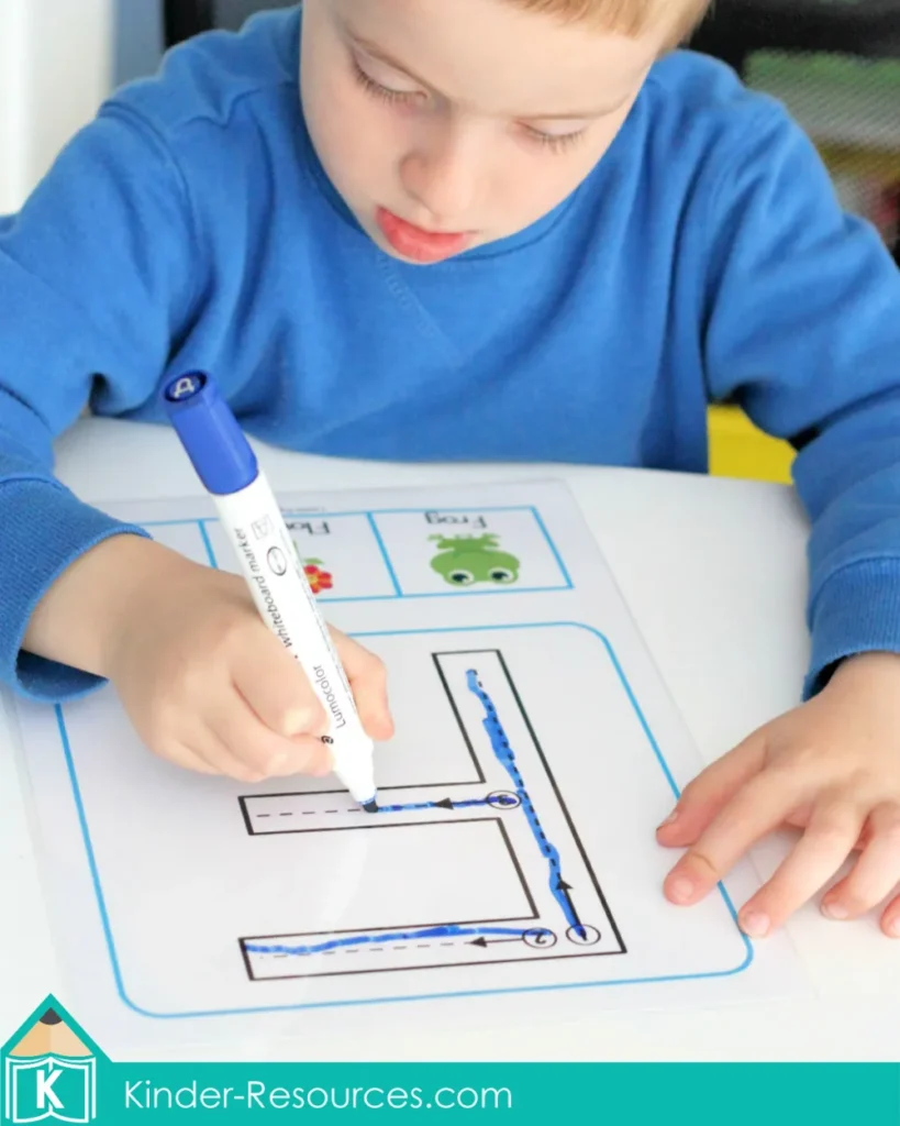 Back to School Preschool Centers Activities | Alphabet tracing mats with beginnging sound pictures | Upper and Lower case letters | Download FREE printable activities