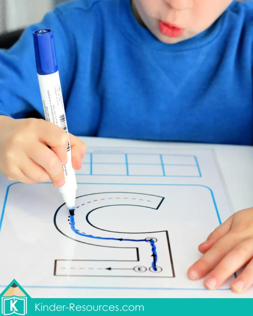 Back to School Preschool Centers Activities | Number tracing mats with 10 frame for counting objects | Download FREE printable activities