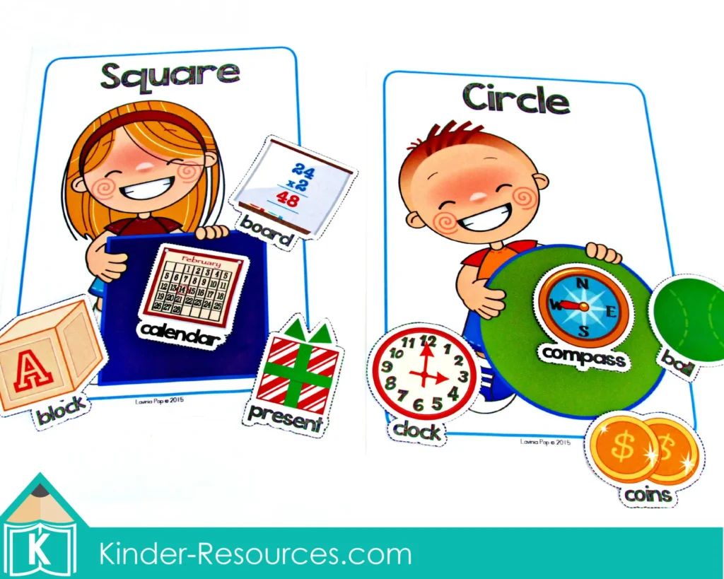 Back to School Preschool Centers Activities | Shape sorting mats | Real life objects with labels | Download FREE printable activities