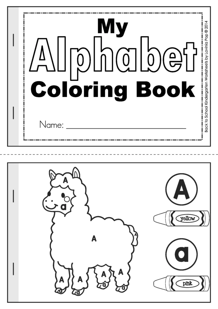 Back to School Kindergarten Worksheets and Activities. Color by code: upper and lower case letters.