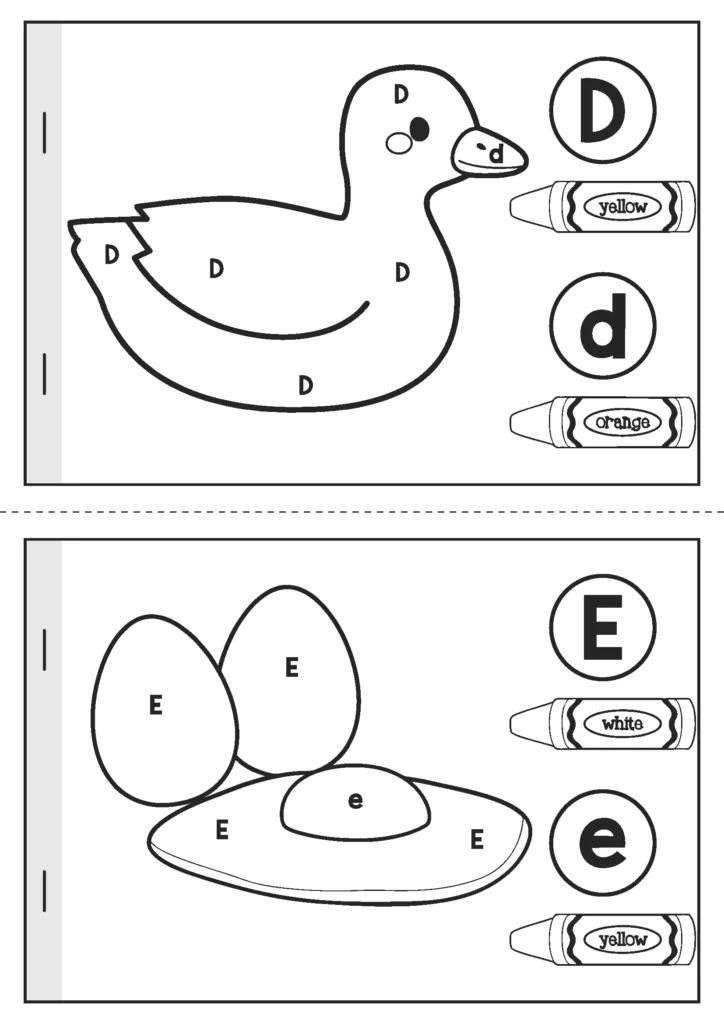 Back to School Kindergarten Worksheets and Activities. Color by code: upper and lower case letters.