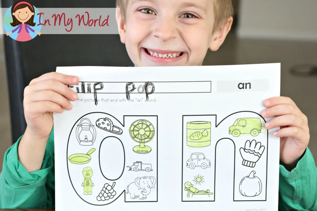 Word Family Coloring Worksheet | Coloring word family worksheet for -an words. Fun and engaging literacy printable for kindergarten and preschool students to practice word recognition and fine motor skills. Freebies available to download on the blog.