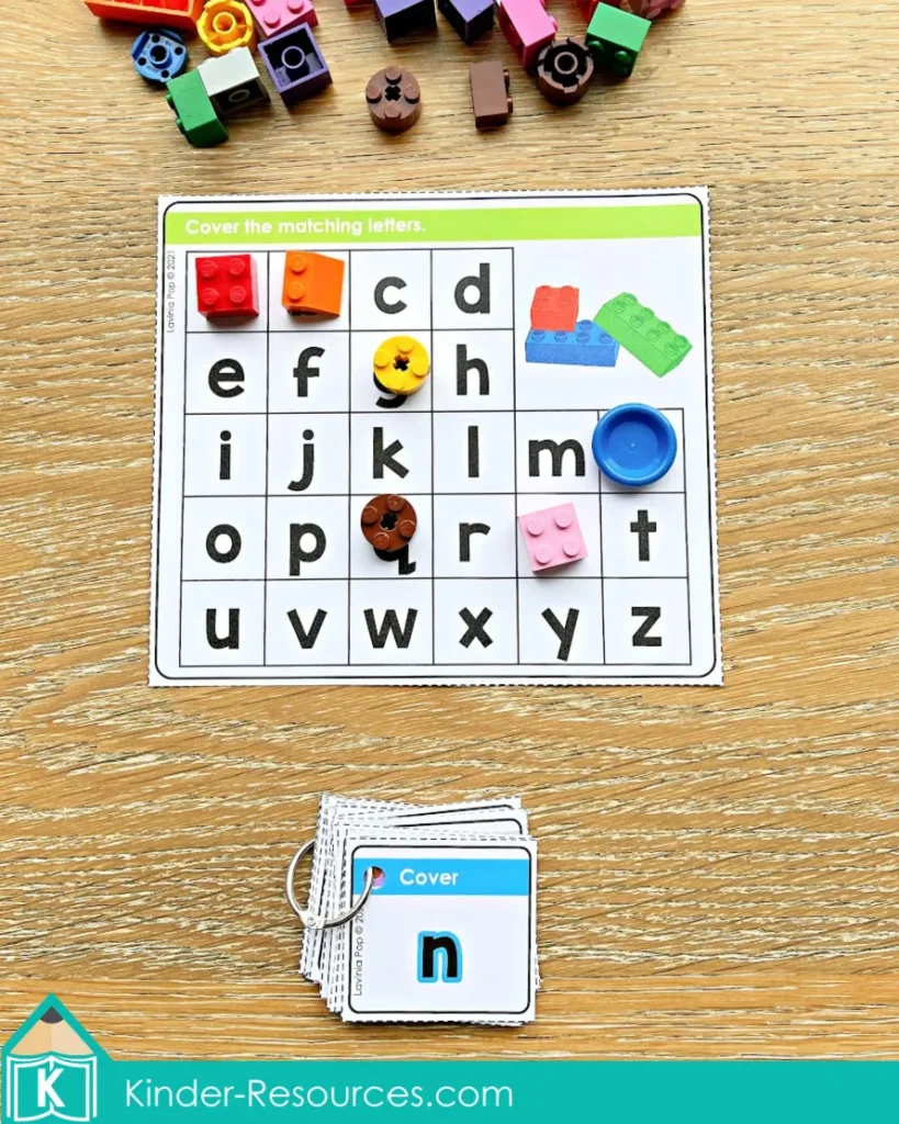 Kindergarten Morning Tubs Lowercase Alphabet Color Match Cards