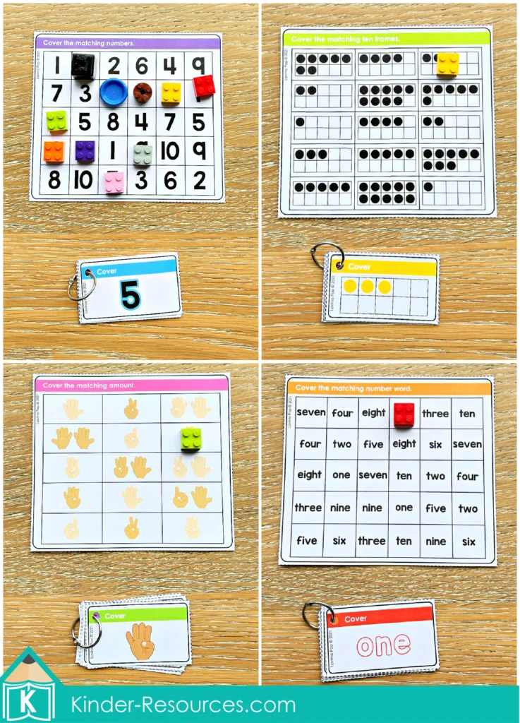 Kindergarten Morning Tubs Number Matching Activities