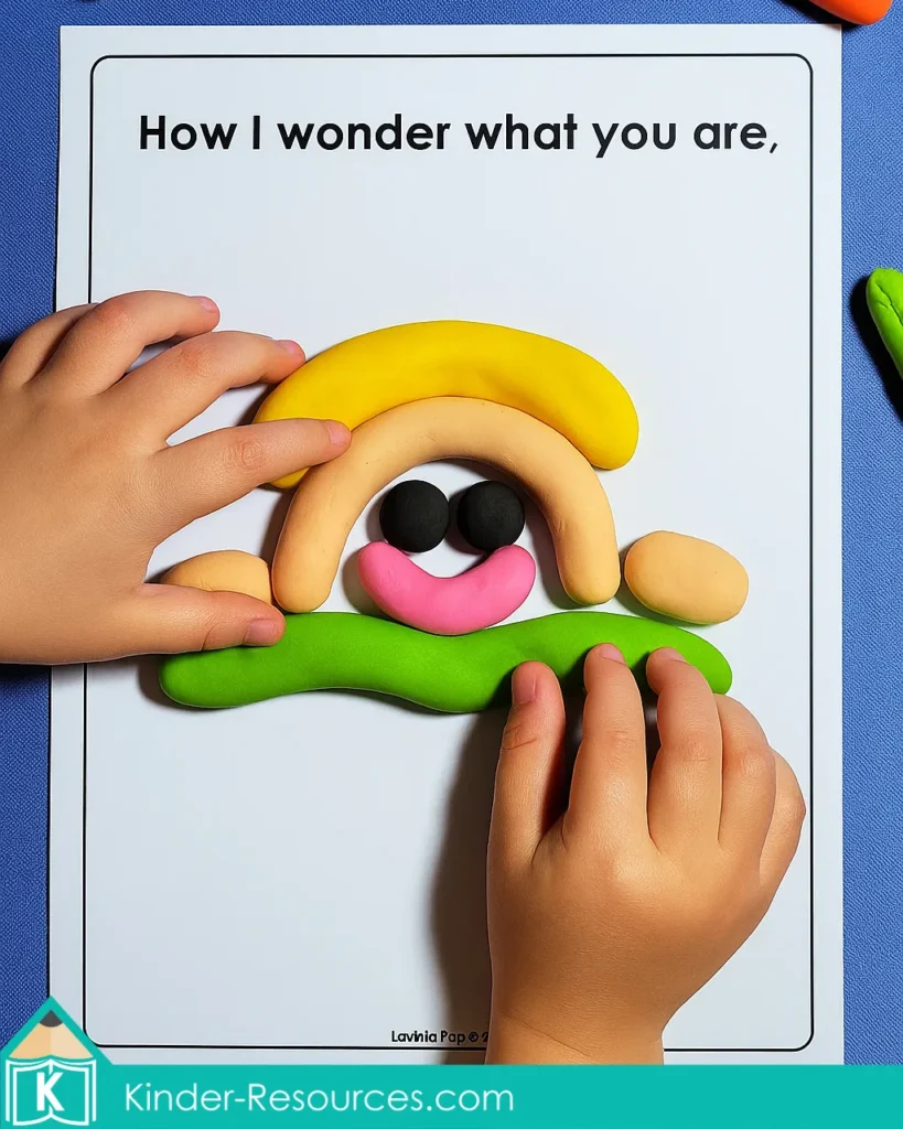 Twinkle Twinkle Little Star Nursery Rhyme Play Dough Activity. Literacy Activity for Preschool and Kindergarten
