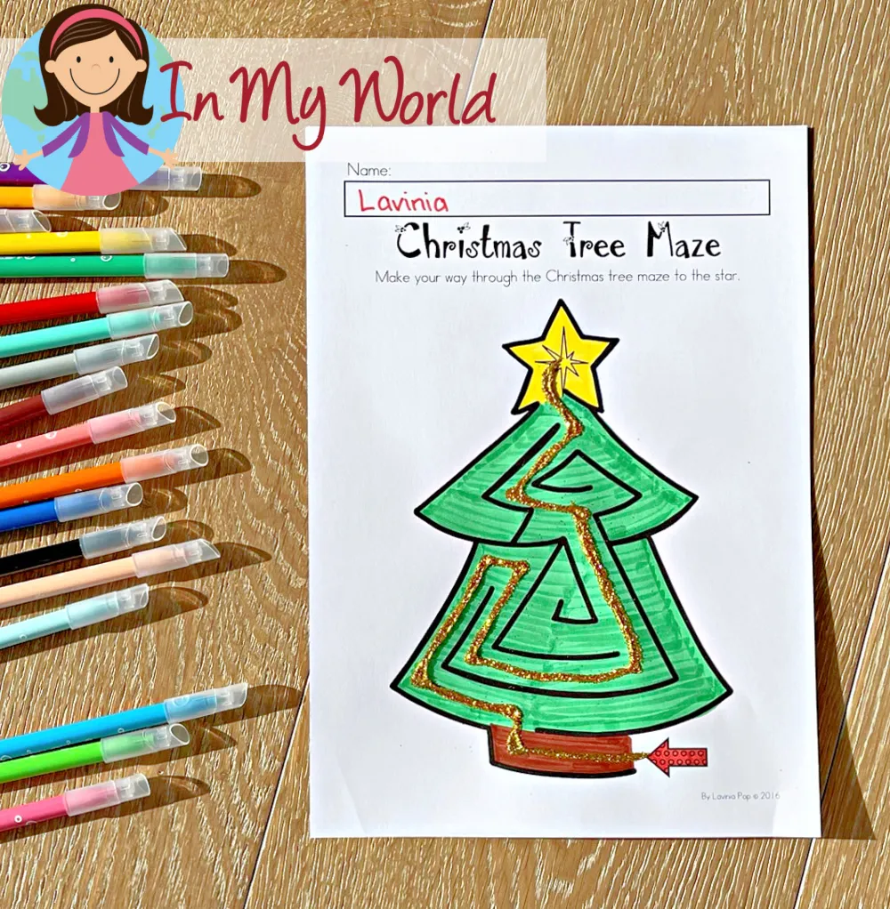 Christmas Worksheets for Preschool Christmas tree maze tracing activity