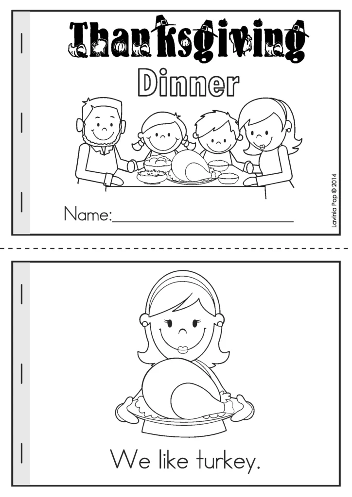 Free Thanksgiving Emergent Reader | Thanksgiving Math & Literacy Worksheets for Kindergarten