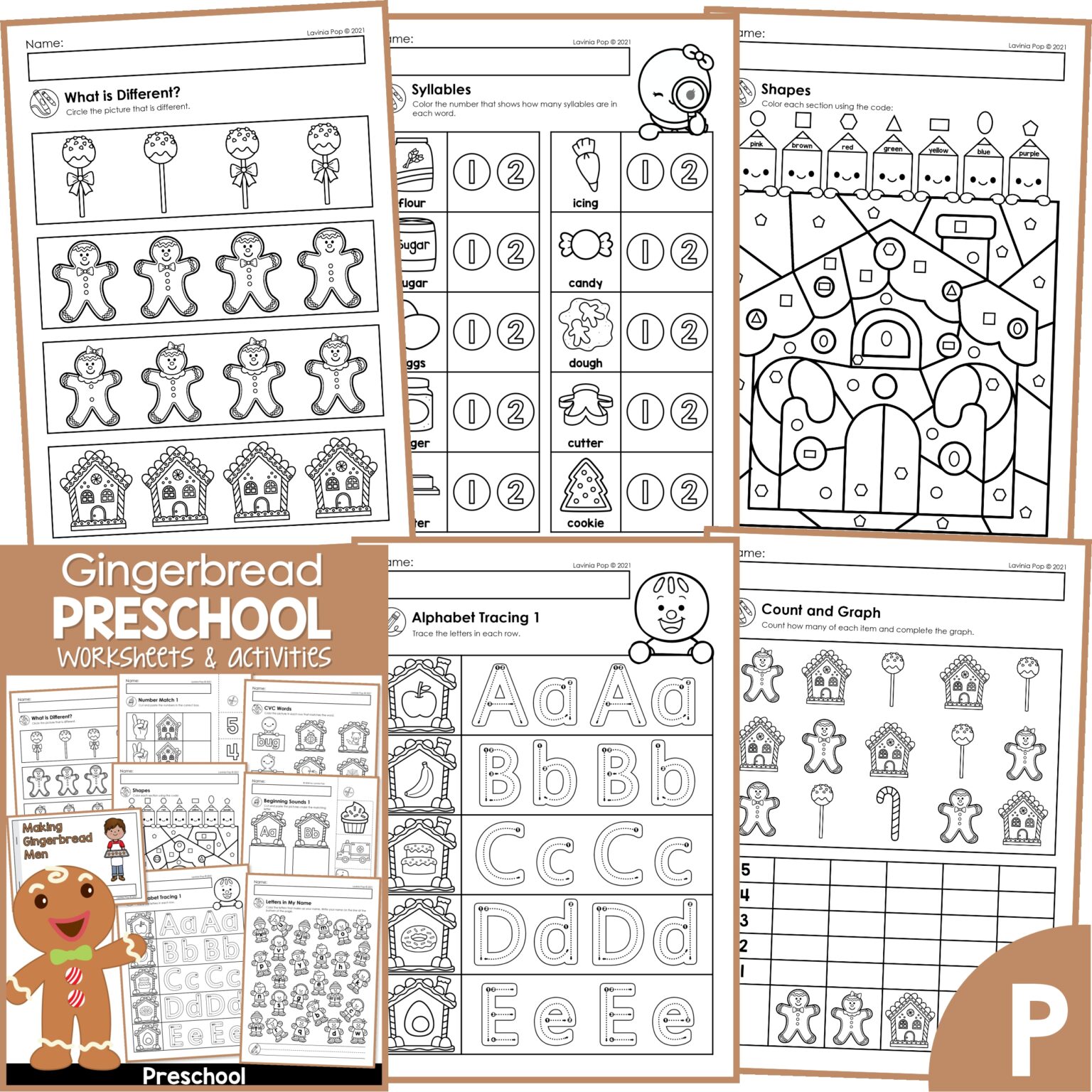 Christmas Worksheets for Preschool - No Prep - In My World