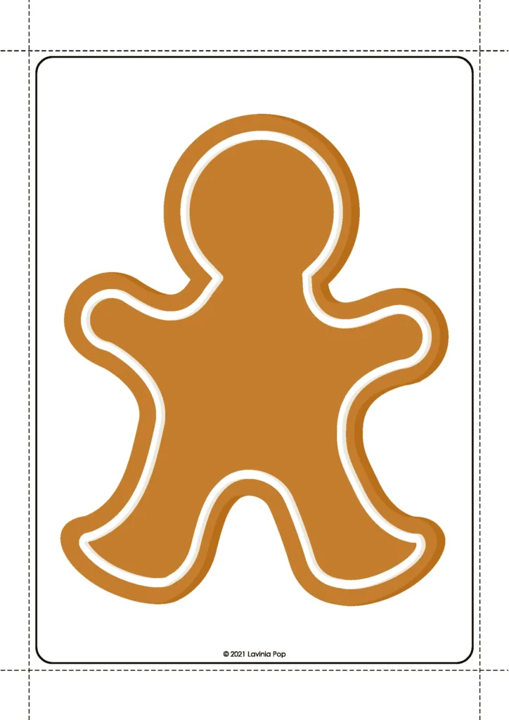 Gingerbread Preschool Centers playdough mat with a large gingerbread cookie outline used for shaping and decorating.