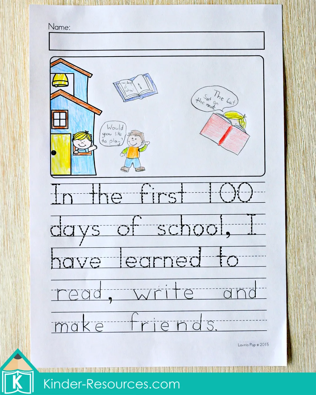 100th Day of School Worksheets and Activities writing prompt about learning in the first 100 days of school
