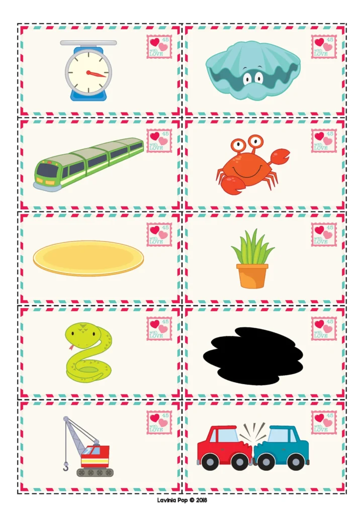 Valentine’s Day Literacy Centers for Kindergarten vowel sound picture cards for long and short vowel sorting