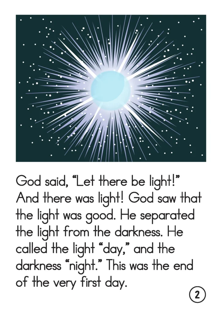 Preschool Bible Lesson God Made the Light Let There Be Light Day 1