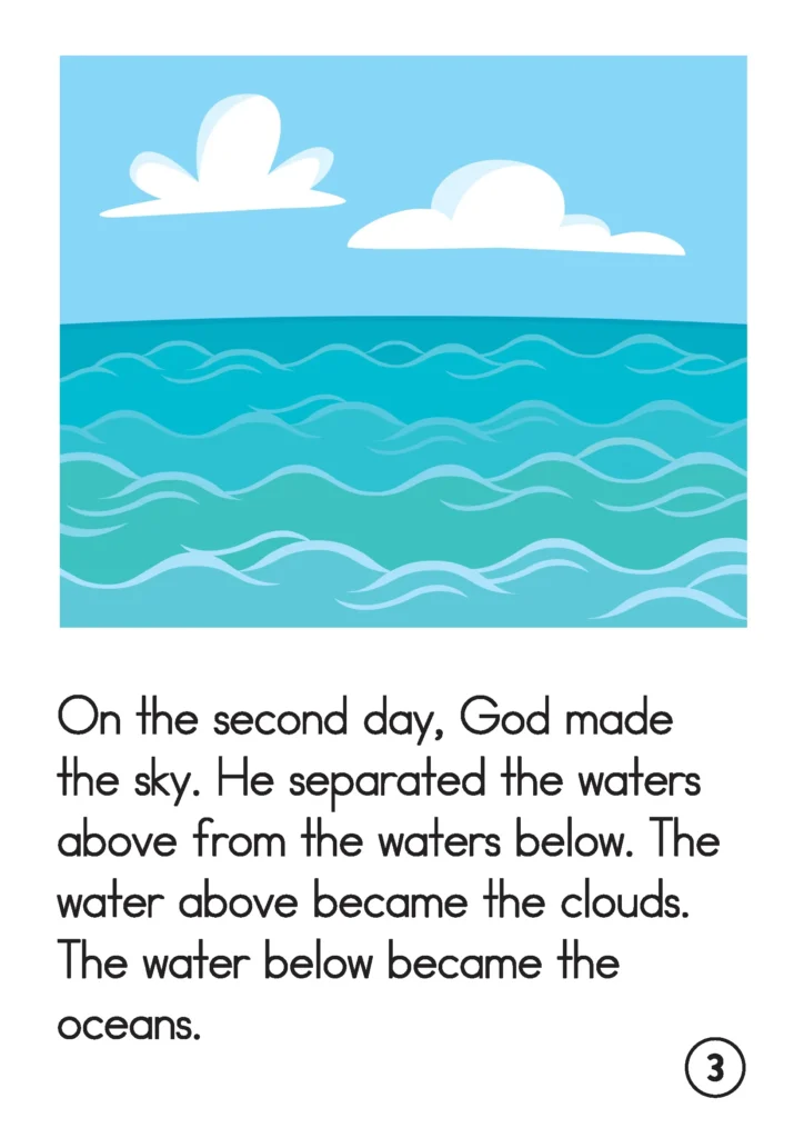 Preschool Bible Lesson God Made the Light Creation Day 2 Sky and Water