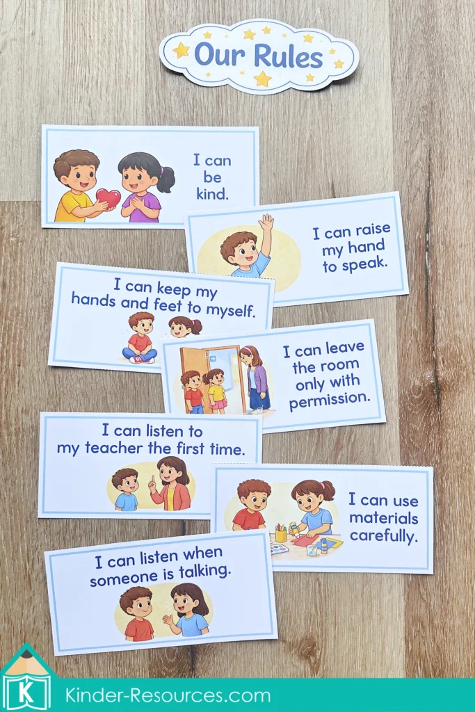 Preschool Bible Lesson Classroom Rules Management Our Rules Cards