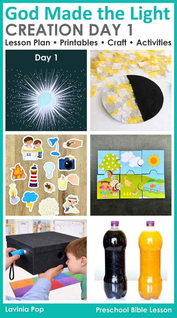 God Made the Light Preschool Bible Lesson Activities