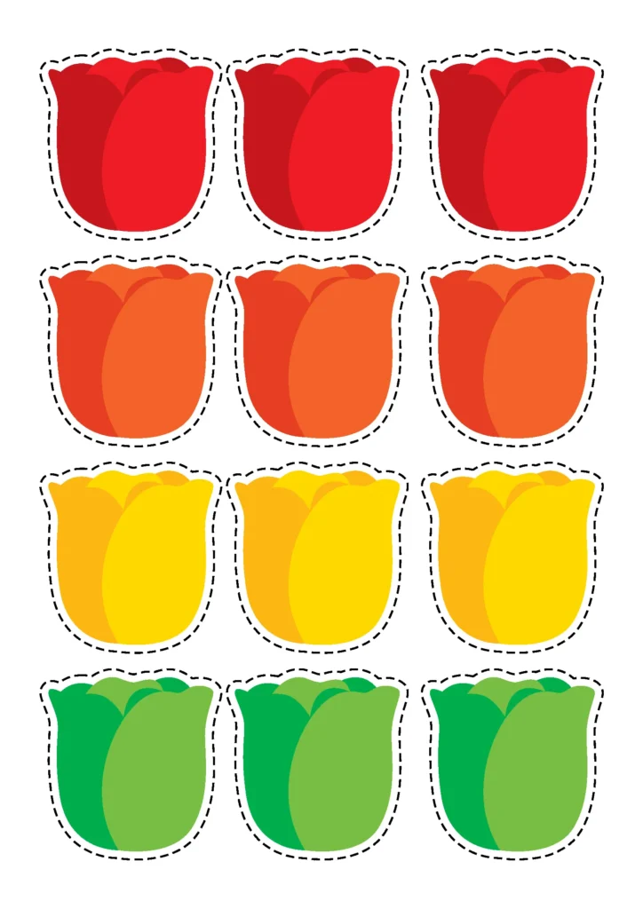 Valentine’s Day Centers for Preschool color matching activity sorting roses by color