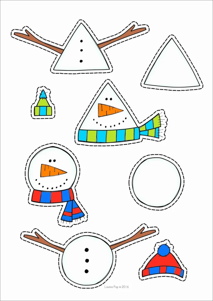 FREE Winter Centers for Preschool Morning Tubs and Bins snowman shapes puzzle for shape recognition and spatial reasoning