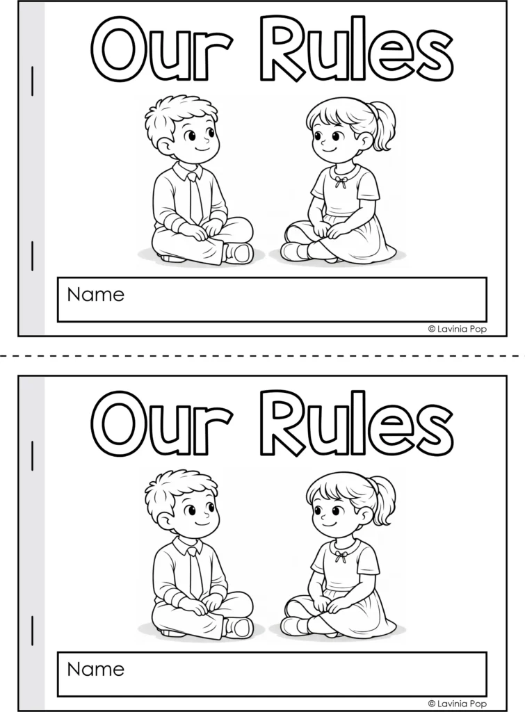 Preschool Sunday School Rules Coloring Booklet Cover