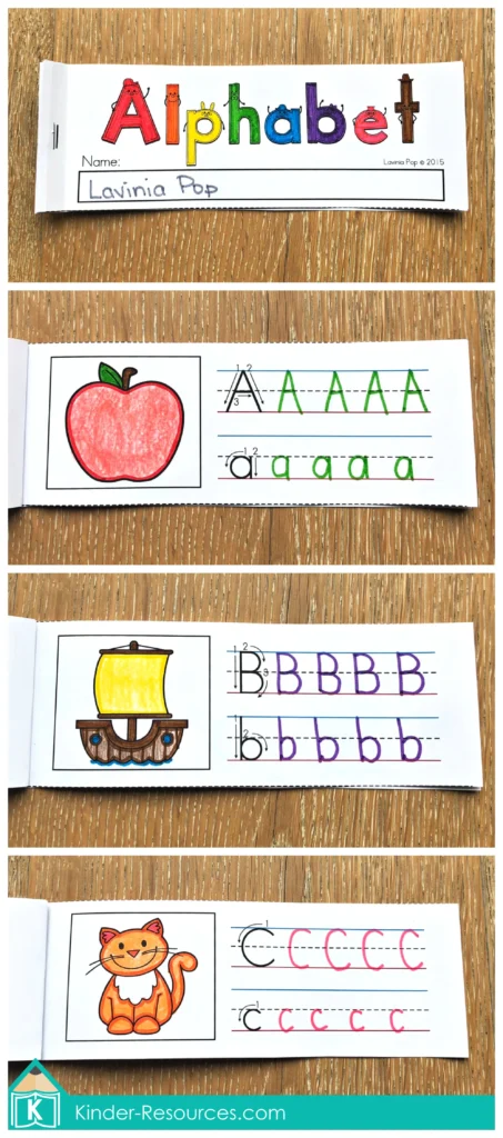 Alphabet Review Worksheets alphabet tracing mini book with uppercase and lowercase handwriting practice