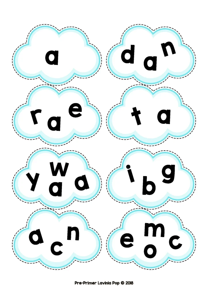 St. Patrick’s Day Literacy Centers for Kindergarten pre primer sight word building cards with scrambled words to assemble