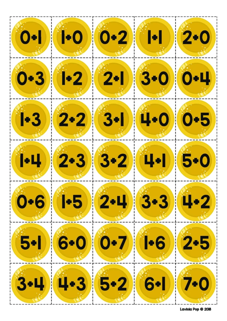 Kindergarten Centers St. Patrick’s Day Math Activities addition equation coins matching sums within 10