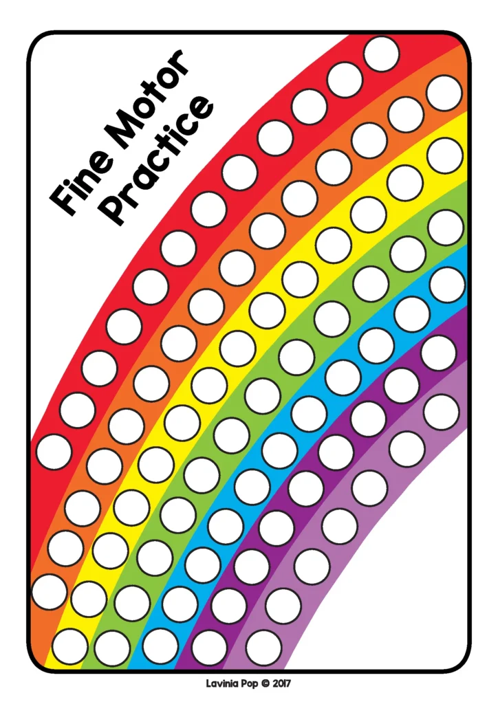 St. Patrick’s Day Preschool Centers rainbow fine motor practice mat preschool morning tub activity for hand strength
