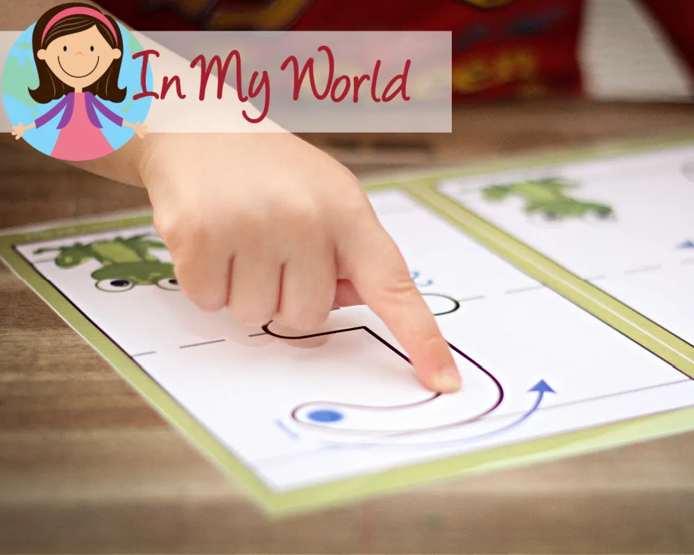 Preschool Letter F printable activities laminated tracing card with arrows guiding letter F formation