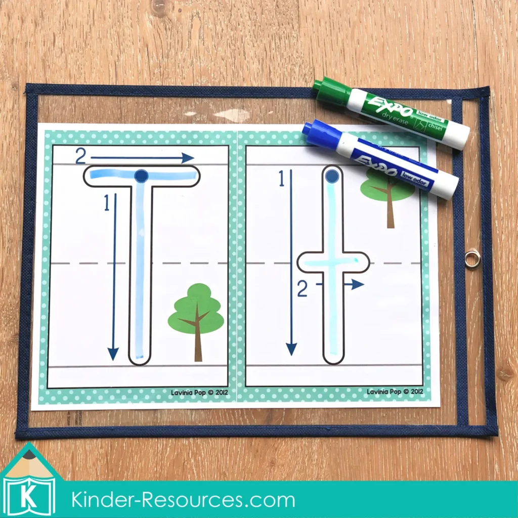 Alphabet play dough mats letter formation beginning sounds in plastic sleeve with dry erase tracing practice